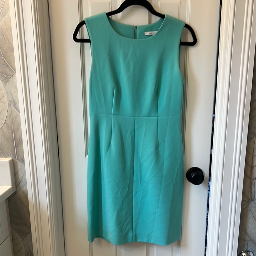 Blue Sheath Midi Dress with Crew Neck for Cocktail